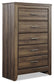 Juararo California King Poster Bed with Mirrored Dresser and Chest