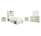 Cambeck  Panel Bed With 2 Storage Drawers With Mirrored Dresser And 2 Nightstands