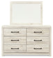 Cambeck  Panel Bed With 4 Storage Drawers With Mirrored Dresser And 2 Nightstands