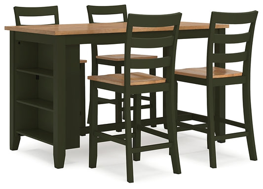 Ashley Express - Gesthaven Counter Height Dining Table and 4 Barstools