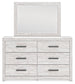 Cayboni Full Panel Bed with Mirrored Dresser