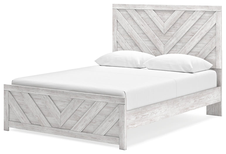 Cayboni Queen Panel Bed with Mirrored Dresser