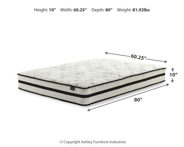 Ashley Express - Chime 10 Inch Hybrid Queen Mattress and Pillow