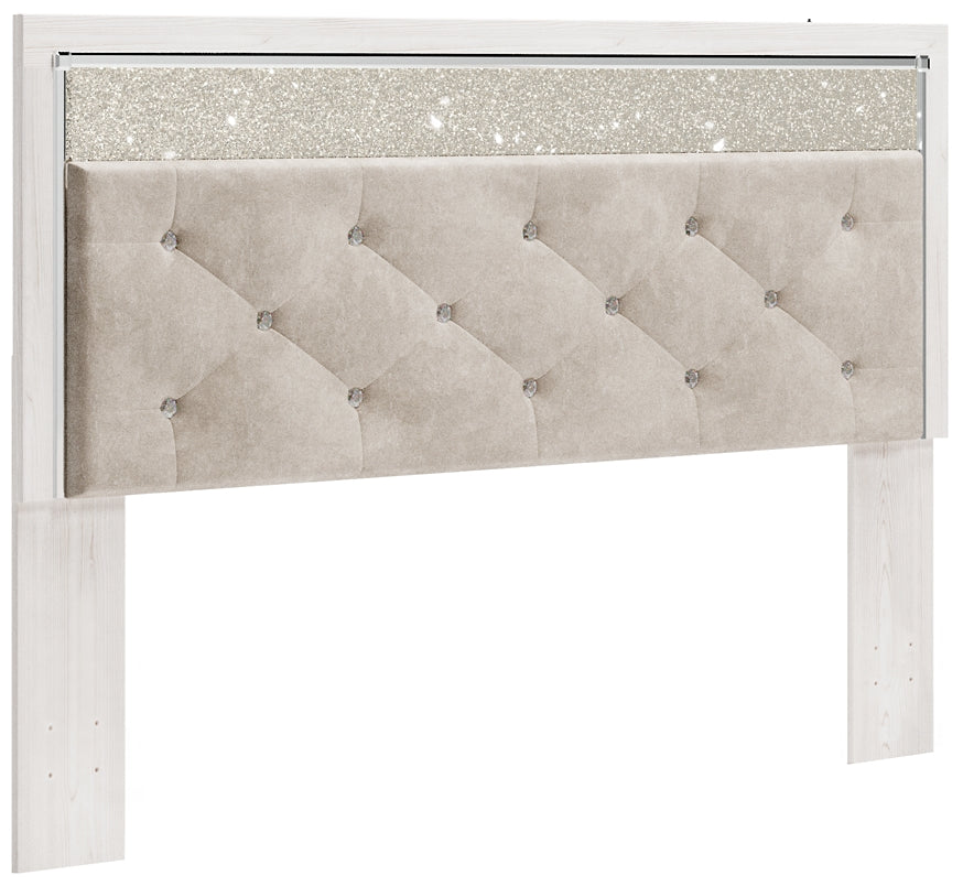 Altyra King Panel Headboard with Mirrored Dresser and Chest