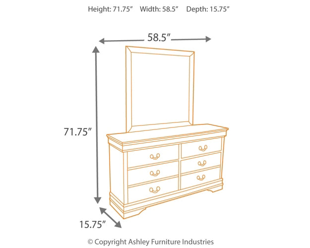 Alisdair  Sleigh Bed With Mirrored Dresser