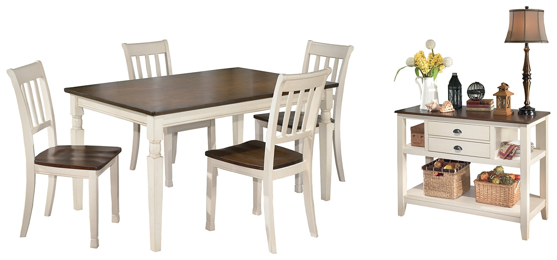 Ashley Express - Whitesburg Dining Table and 4 Chairs with Storage