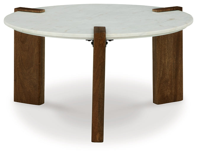 Ashley marble outlet top coffee table