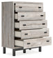 Vessalli King Panel Headboard with Mirrored Dresser, Chest and Nightstand