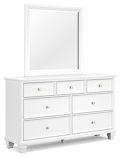 Fortman Twin Panel Bed with Mirrored Dresser, Chest and Nightstand