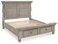 Harrastone Queen Panel Bed with Mirrored Dresser and Chest